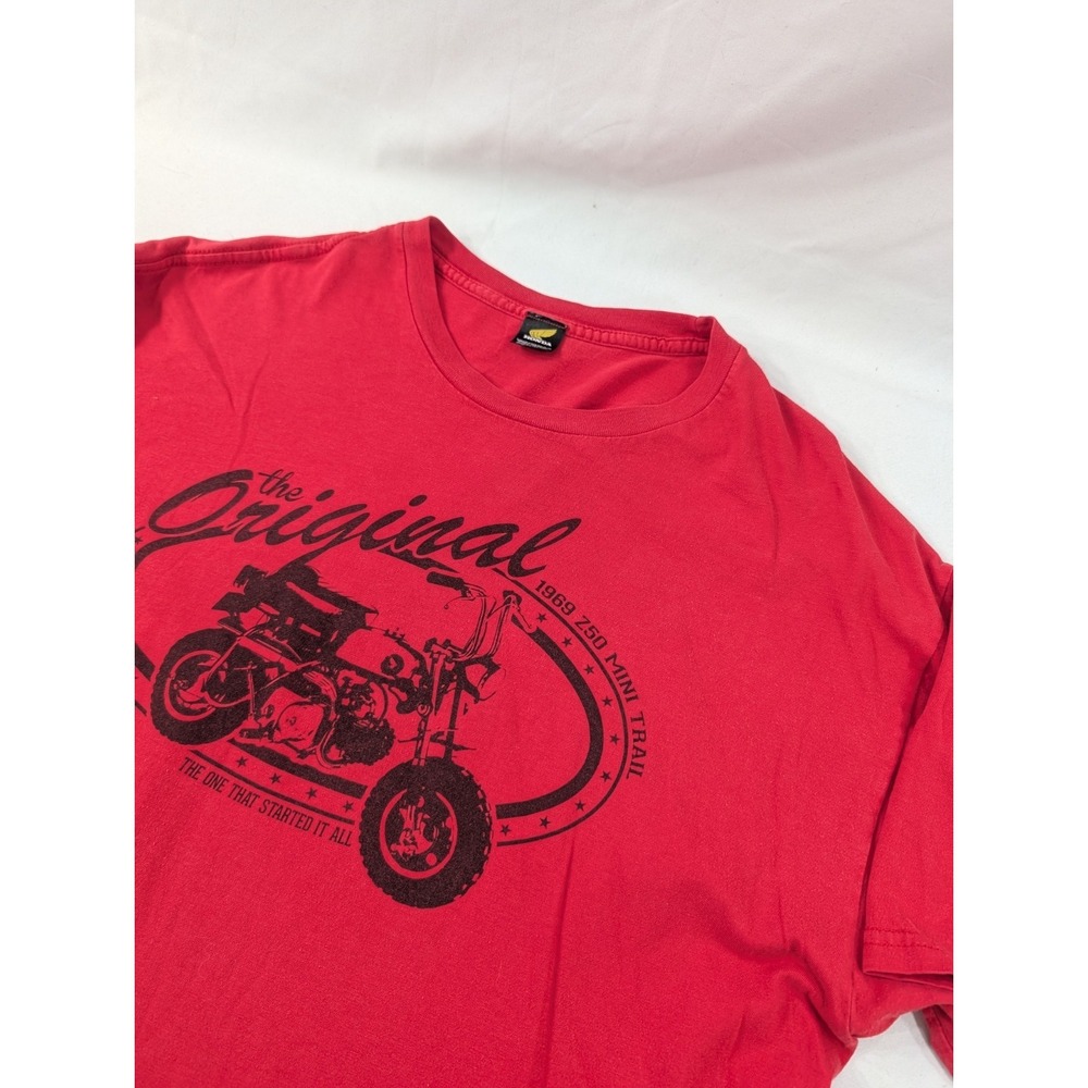 Honda Shirt Mens Medium Red Trail Bike Graphic Tee Motorcycle Logo Red